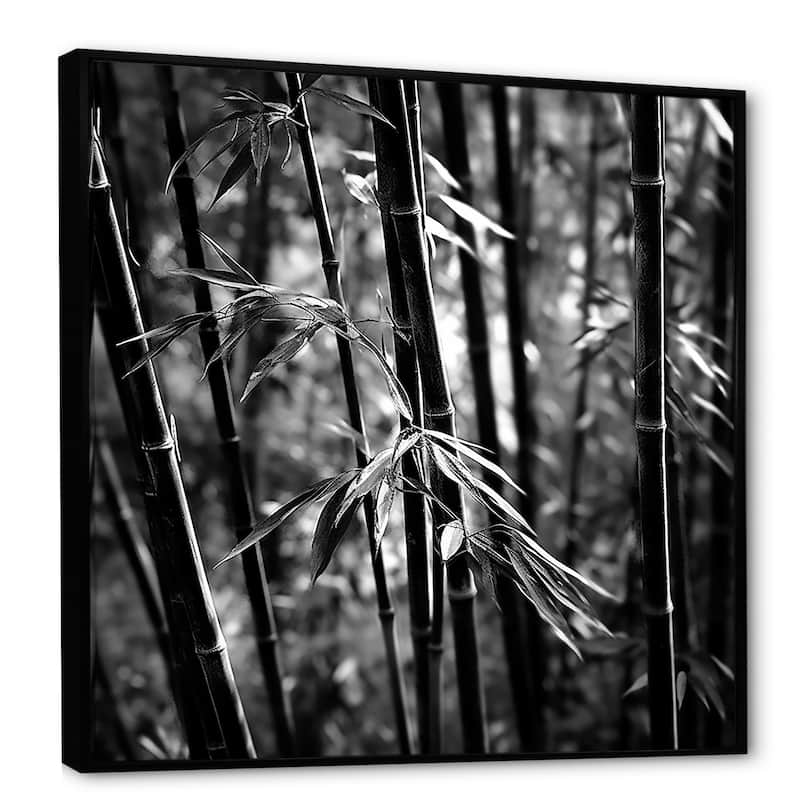 Designart "Monochrome Bamboo Forest I" Bamboo Framed Wall Art Prints